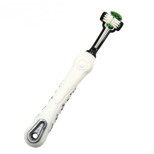 Three-Sided Pet Toothbrush for Dogs and Cats