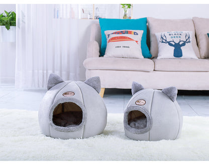 Semi-Enclosed Pet Bed