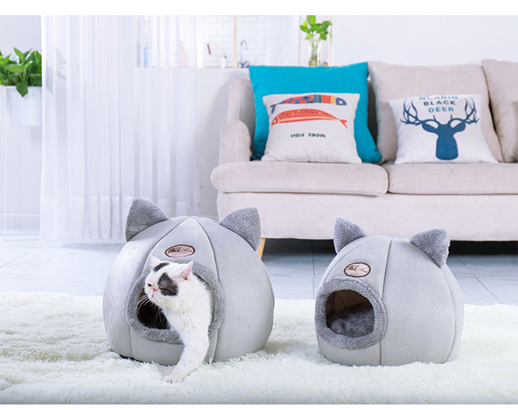 Semi-Enclosed Pet Bed