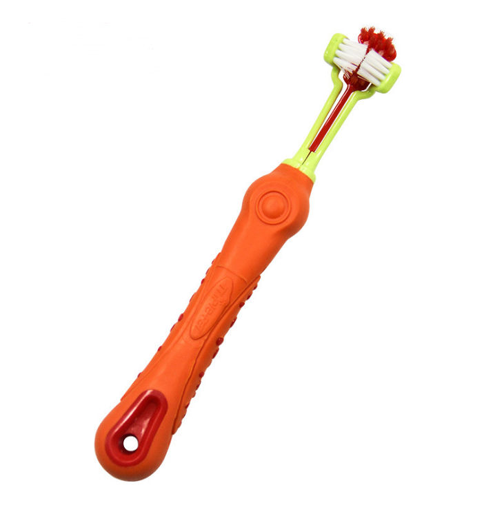 Three-Sided Pet Toothbrush for Dogs and Cats